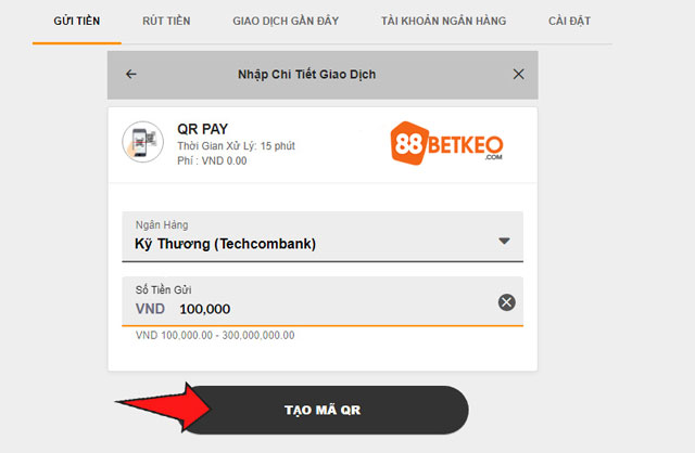 Nạp Tiền 188BET: Hướng Dẫn Cách Nạp Tiền Vào Tài Khoản Chi Tiết 3 Nạp tiền qua QR Pay