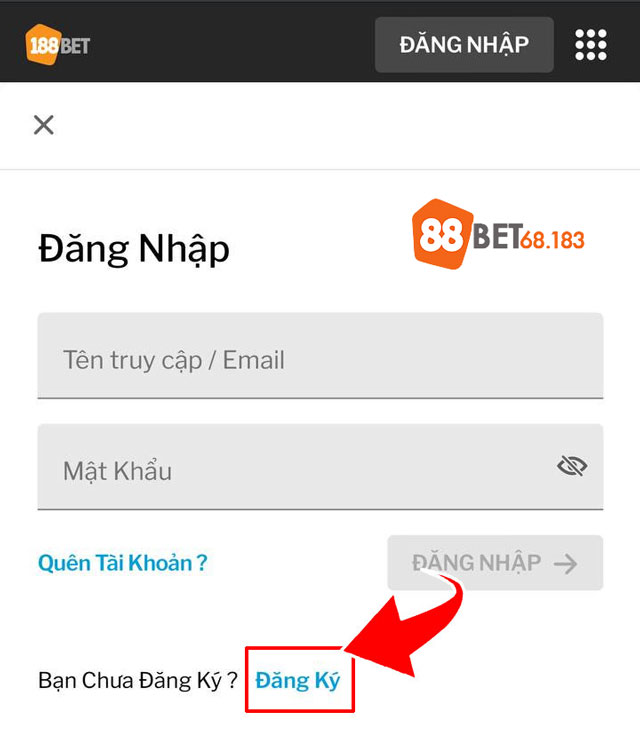 Đăng Ký 188BET: Cách Đăng Ký Tài Khoản 188BET Hướng Dẫn Chi Tiết 5 Tìm và nhấn vào đăng ký